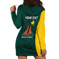 Personalised PNG Jiwaka Province Hoodie Dress Bird of Paradise Tattoo Flag Motif - Polynesian Pride