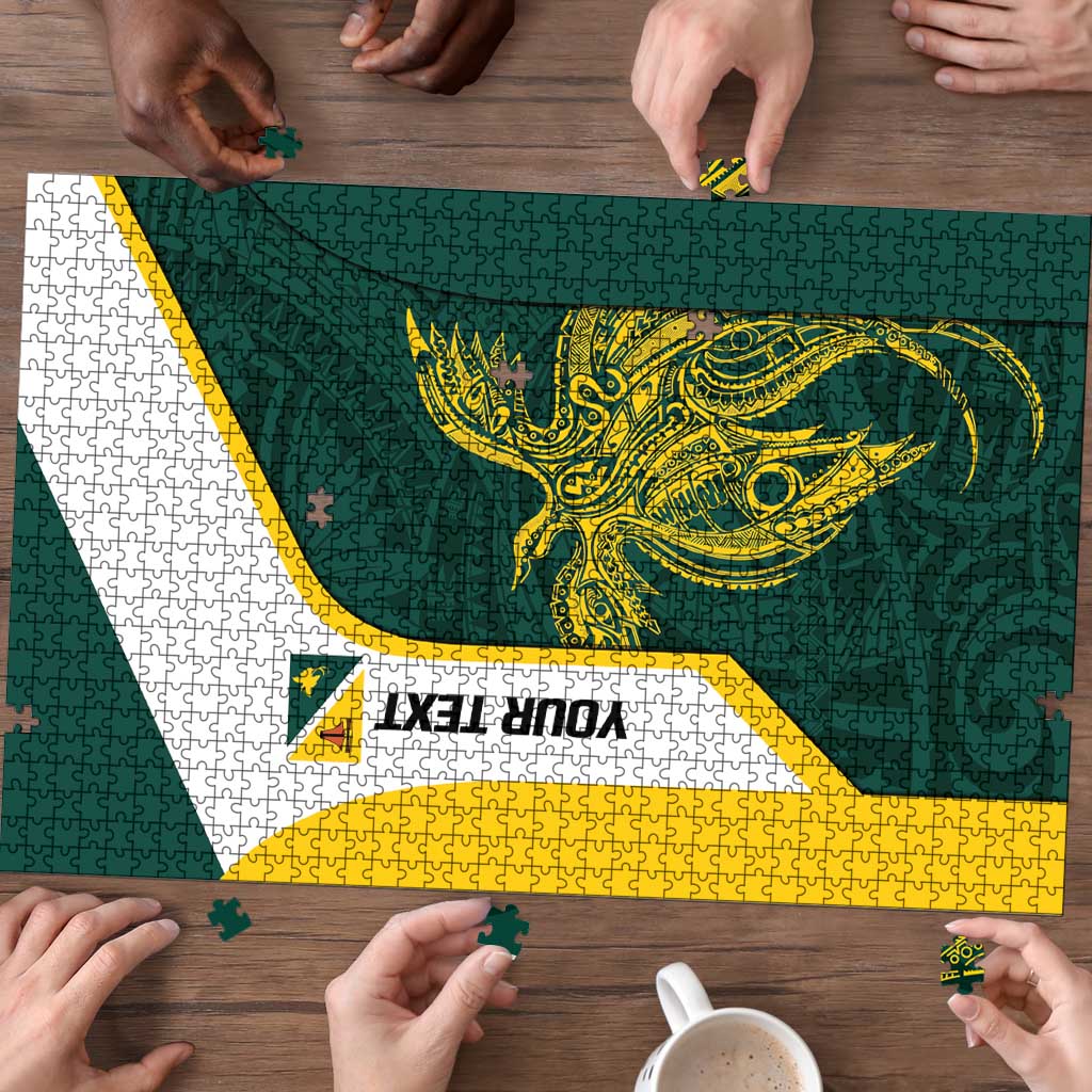 Personalised PNG Jiwaka Province Puzzle Bird of Paradise Tattoo Flag Motif - Polynesian Pride