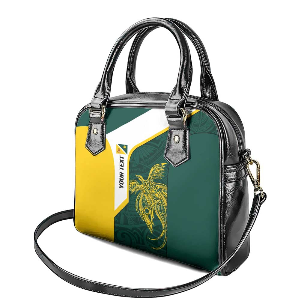 Personalised PNG Jiwaka Province Shoulder Handbag Bird of Paradise Tattoo Flag Motif - Polynesian Pride