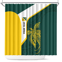 Personalised PNG Jiwaka Province Shower Curtain Bird of Paradise Tattoo Flag Motif - Polynesian Pride