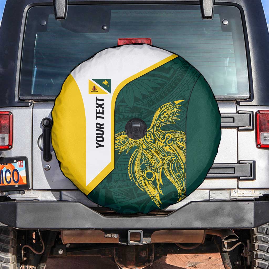 Personalised PNG Jiwaka Province Spare Tire Cover Bird of Paradise Tattoo Flag Motif - Polynesian Pride