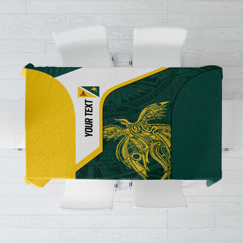 Personalised PNG Jiwaka Province Tablecloth Bird of Paradise Tattoo Flag Motif - Polynesian Pride