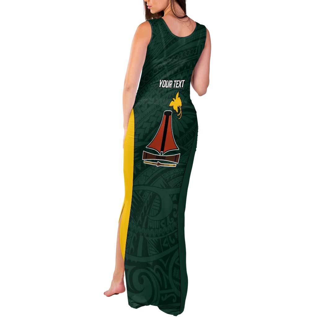 Personalised PNG Jiwaka Province Tank Maxi Dress Bird of Paradise Tattoo Flag Motif - Polynesian Pride