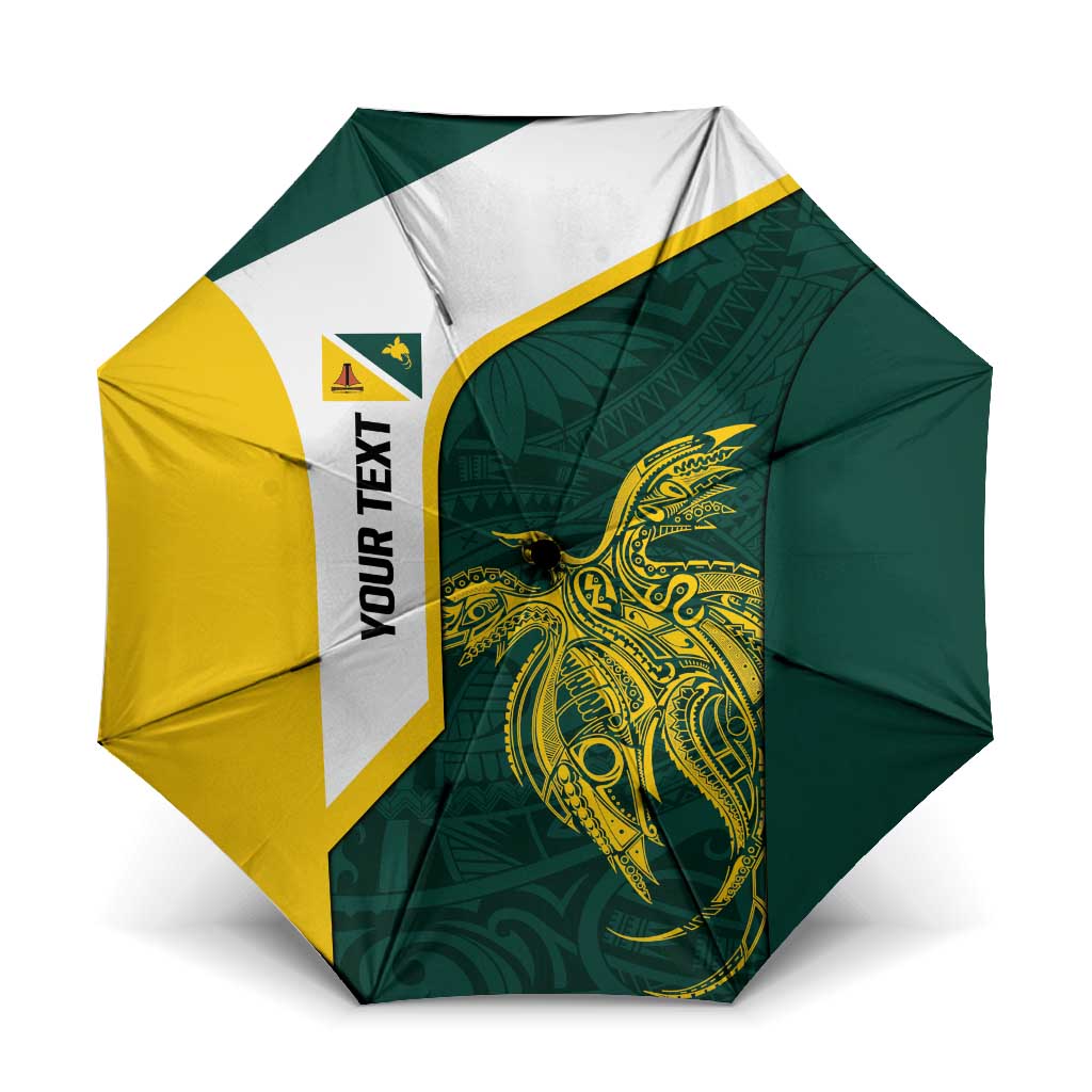 Personalised PNG Jiwaka Province Umbrella Bird of Paradise Tattoo Flag Motif LT9 One Size Folded 11.42 inch Opened Diameter 37.4 inch Green - Polynesian Pride