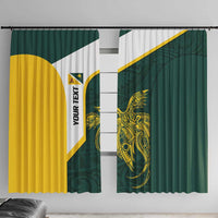 Personalised PNG Jiwaka Province Window Curtain Bird of Paradise Tattoo Flag Motif - Polynesian Pride