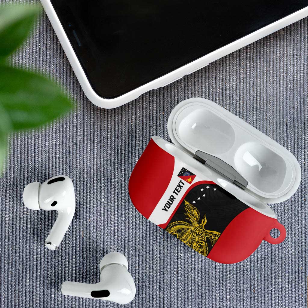 Personalised PNG Sandaun Province AirPods Case Bird of Paradise Tattoo Flag Motif - Polynesian Pride