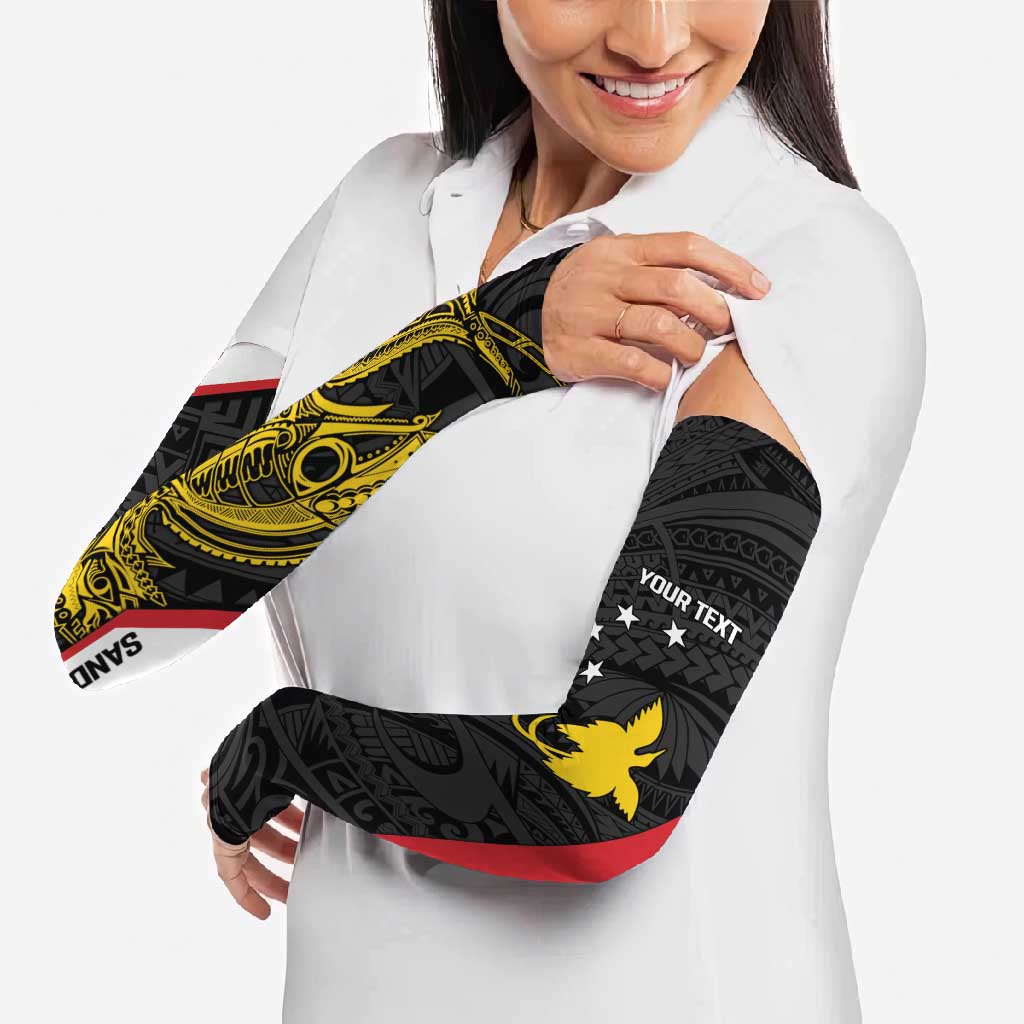 Personalised PNG Sandaun Province Arm Sleeves Bird of Paradise Tattoo Flag Motif - Polynesian Pride