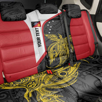 Personalised PNG Sandaun Province Back Car Seat Cover Bird of Paradise Tattoo Flag Motif - Polynesian Pride