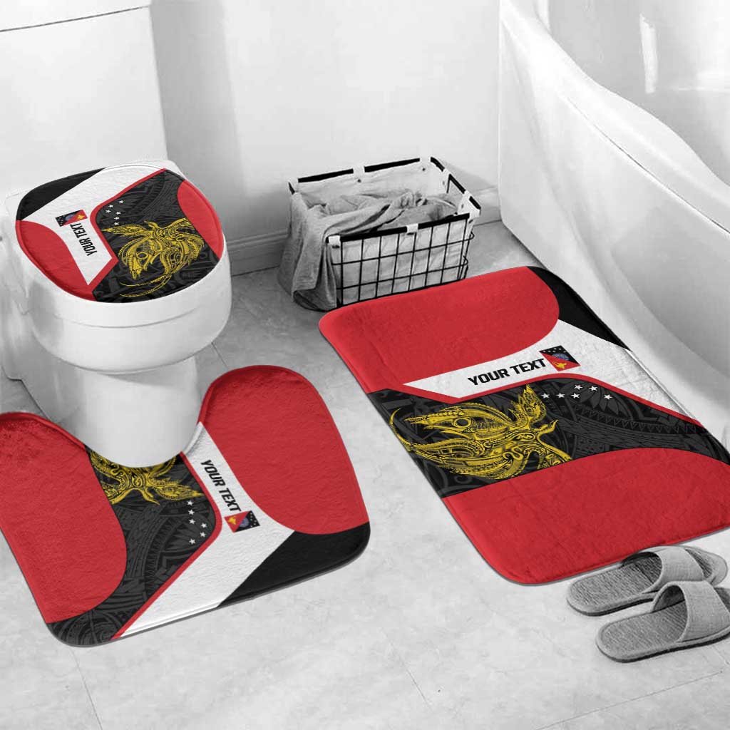 Personalised PNG Sandaun Province Bathroom Set Bird of Paradise Tattoo Flag Motif - Polynesian Pride