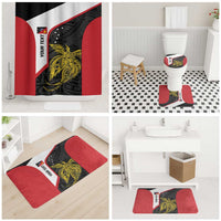 Personalised PNG Sandaun Province Bathroom Set Bird of Paradise Tattoo Flag Motif - Polynesian Pride