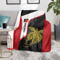 Personalised PNG Sandaun Province Blanket Bird of Paradise Tattoo Flag Motif - Polynesian Pride