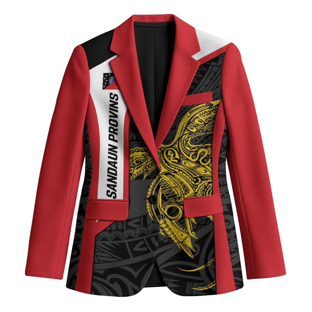 Personalised PNG Sandaun Province Blazer Bird of Paradise Tattoo Flag Motif - Polynesian Pride