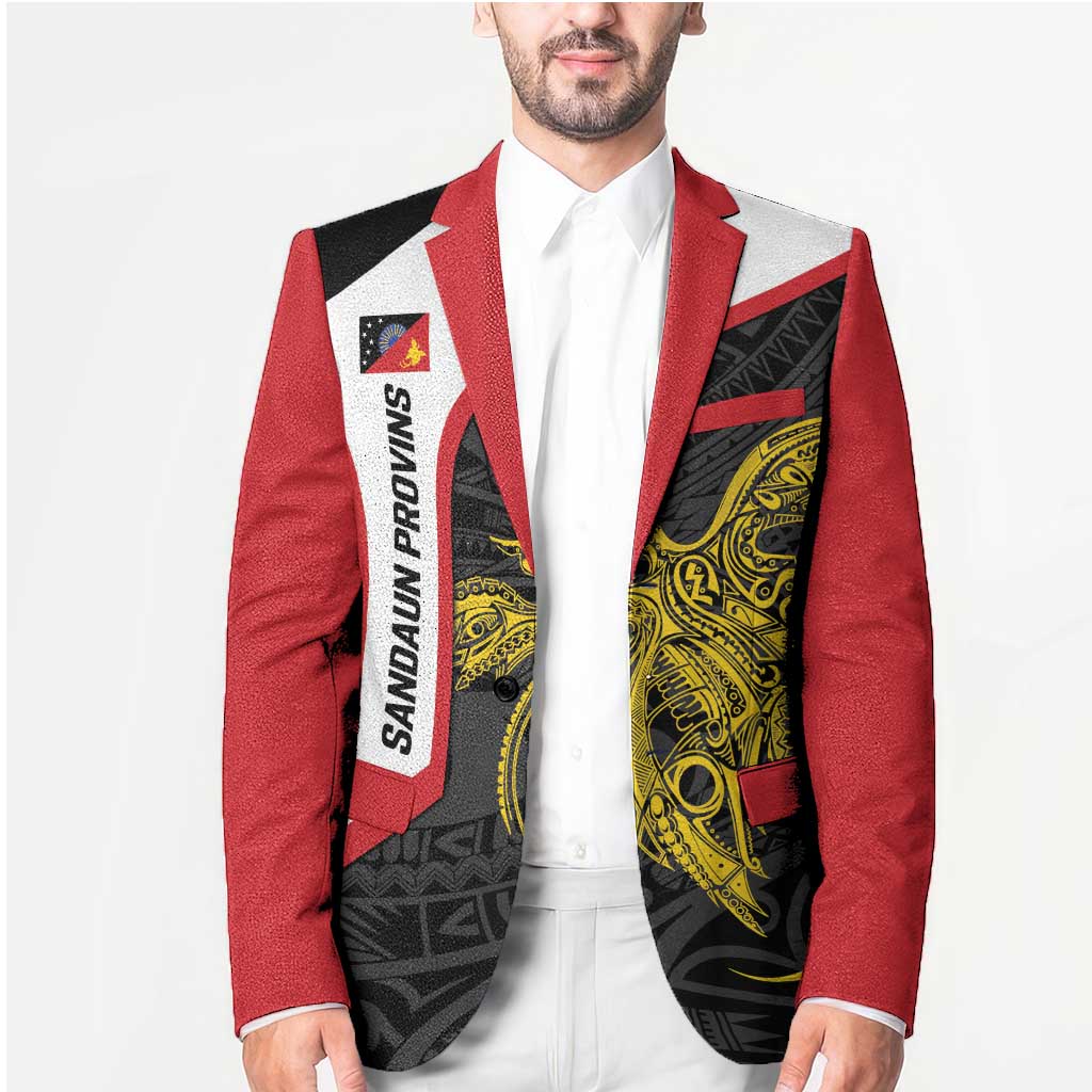 Personalised PNG Sandaun Province Blazer Bird of Paradise Tattoo Flag Motif - Polynesian Pride
