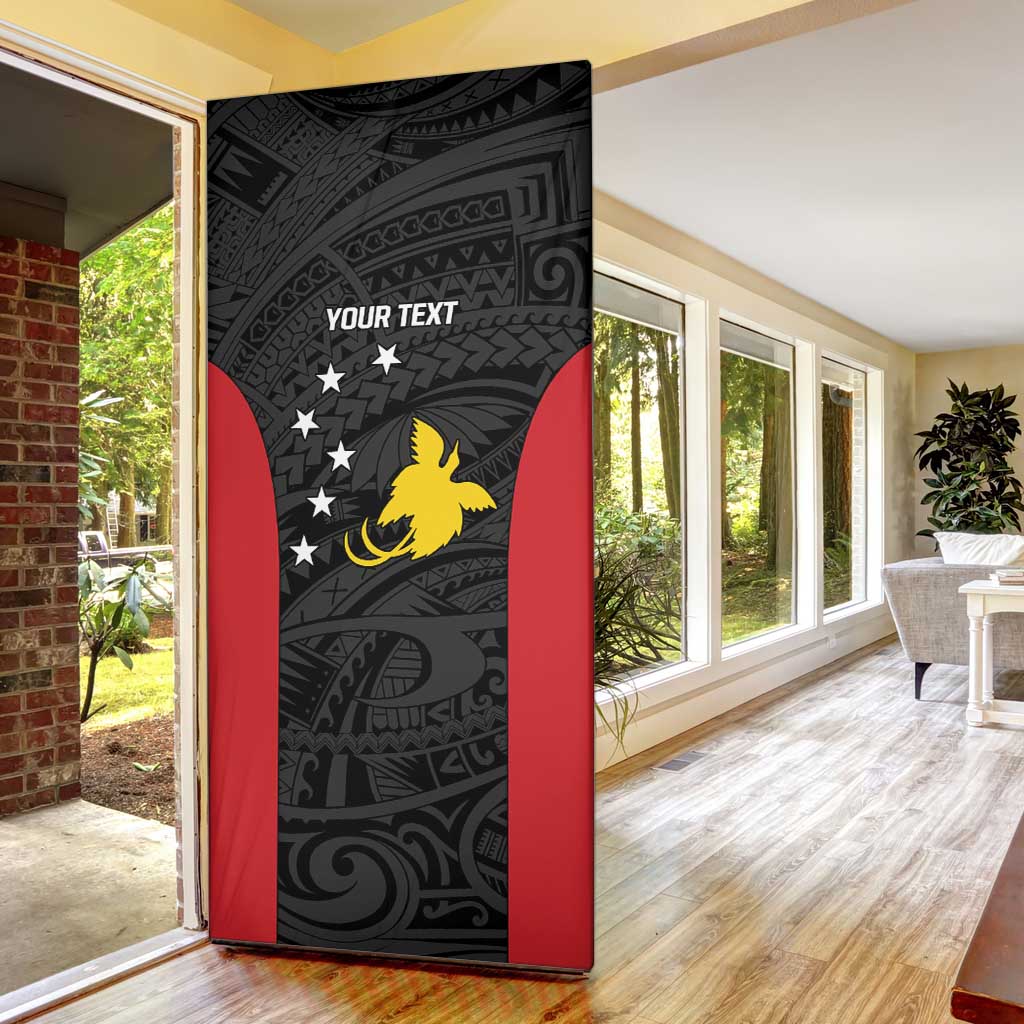 Personalised PNG Sandaun Province Door Cover Bird of Paradise Tattoo Flag Motif - Polynesian Pride