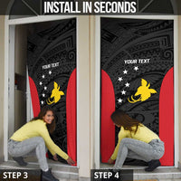 Personalised PNG Sandaun Province Door Cover Bird of Paradise Tattoo Flag Motif - Polynesian Pride