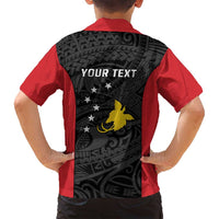 Personalised PNG Sandaun Province Family Matching Long Sleeve Bodycon Dress and Hawaiian Shirt Bird of Paradise Tattoo Flag Motif LT9 - Polynesian Pride