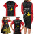 Personalised PNG Sandaun Province Family Matching Long Sleeve Bodycon Dress and Hawaiian Shirt Bird of Paradise Tattoo Flag Motif - Polynesian Pride