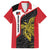 Personalised PNG Sandaun Province Family Matching Long Sleeve Bodycon Dress and Hawaiian Shirt Bird of Paradise Tattoo Flag Motif - Polynesian Pride