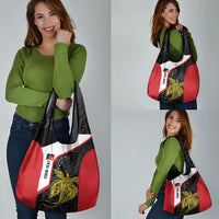 Personalised PNG Sandaun Province Grocery Bag Bird of Paradise Tattoo Flag Motif - Polynesian Pride