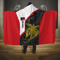 Personalised PNG Sandaun Province Hooded Blanket Bird of Paradise Tattoo Flag Motif - Polynesian Pride