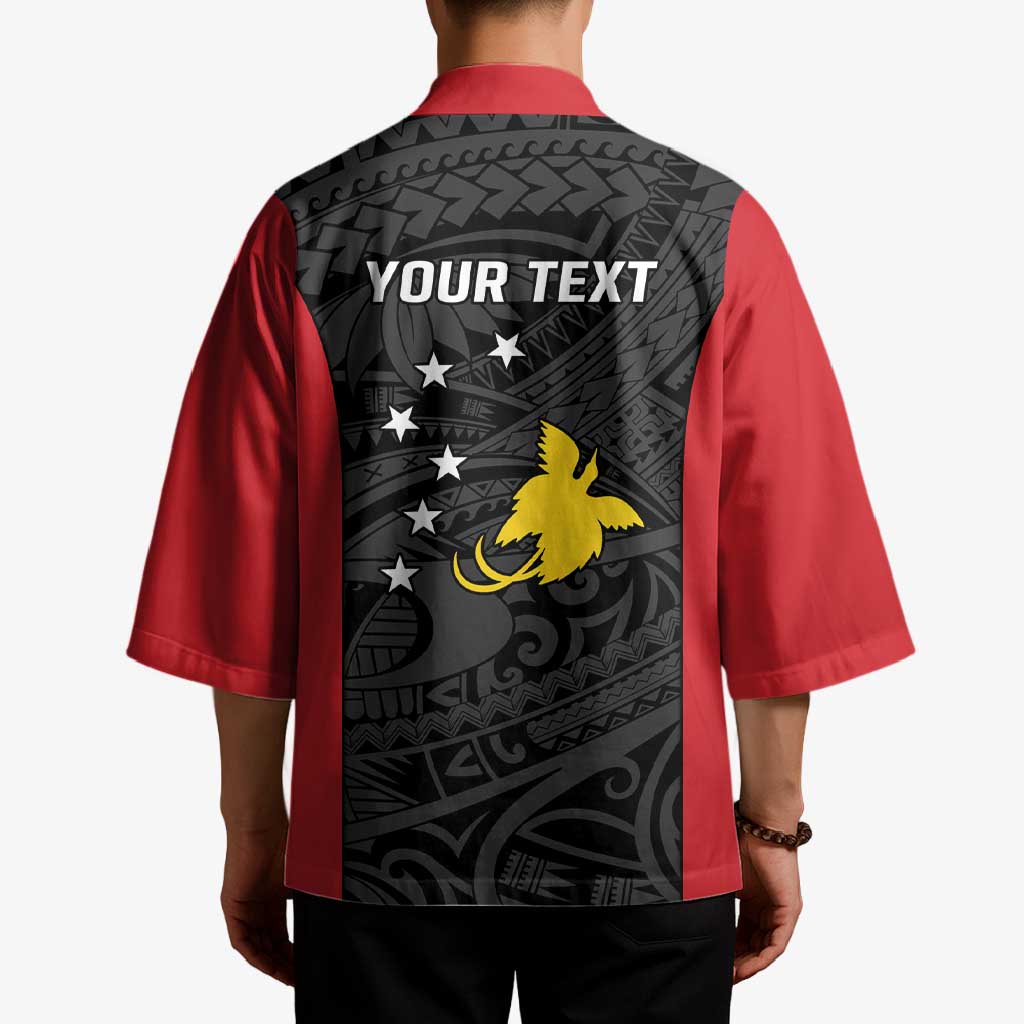 Personalised PNG Sandaun Province Kimono Bird of Paradise Tattoo Flag Motif - Polynesian Pride