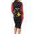 Personalised PNG Sandaun Province Long Sleeve Bodycon Dress Bird of Paradise Tattoo Flag Motif - Polynesian Pride