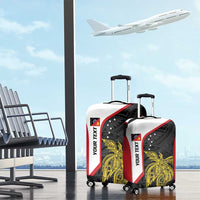 Personalised PNG Sandaun Province Luggage Cover Bird of Paradise Tattoo Flag Motif - Polynesian Pride