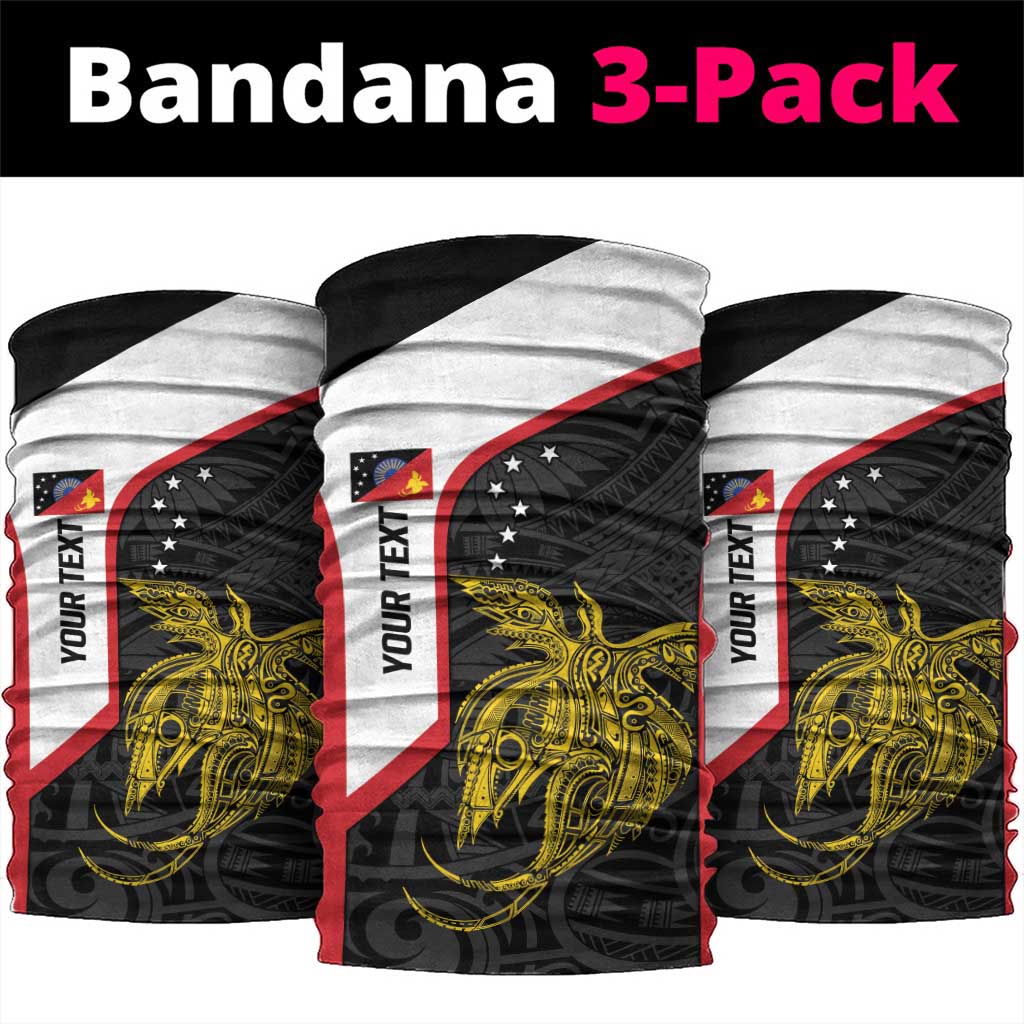 Personalised PNG Sandaun Province Neck Gaiter Bird of Paradise Tattoo Flag Motif - Polynesian Pride