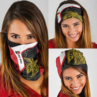 Personalised PNG Sandaun Province Neck Gaiter Bird of Paradise Tattoo Flag Motif - Polynesian Pride