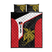 Personalised PNG Sandaun Province Quilt Bed Set Bird of Paradise Tattoo Flag Motif - Polynesian Pride