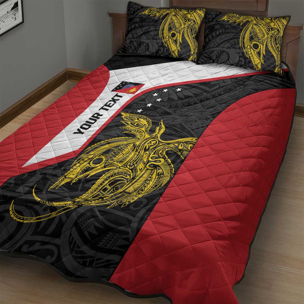 Personalised PNG Sandaun Province Quilt Bed Set Bird of Paradise Tattoo Flag Motif - Polynesian Pride