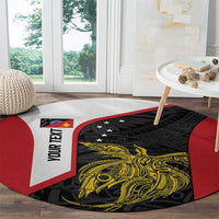 Personalised PNG Sandaun Province Round Carpet Bird of Paradise Tattoo Flag Motif - Polynesian Pride