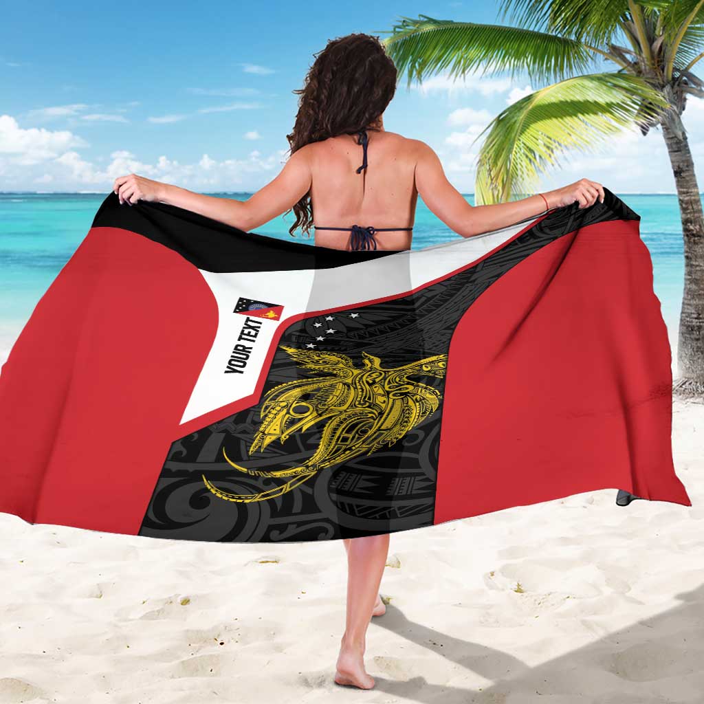 Personalised PNG Sandaun Province Sarong Bird of Paradise Tattoo Flag Motif - Polynesian Pride