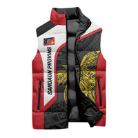 Personalised PNG Sandaun Province Sleeveless Puffer Jacket Bird of Paradise Tattoo Flag Motif - Polynesian Pride