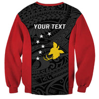 Personalised PNG Sandaun Province Sweatshirt Bird of Paradise Tattoo Flag Motif - Polynesian Pride