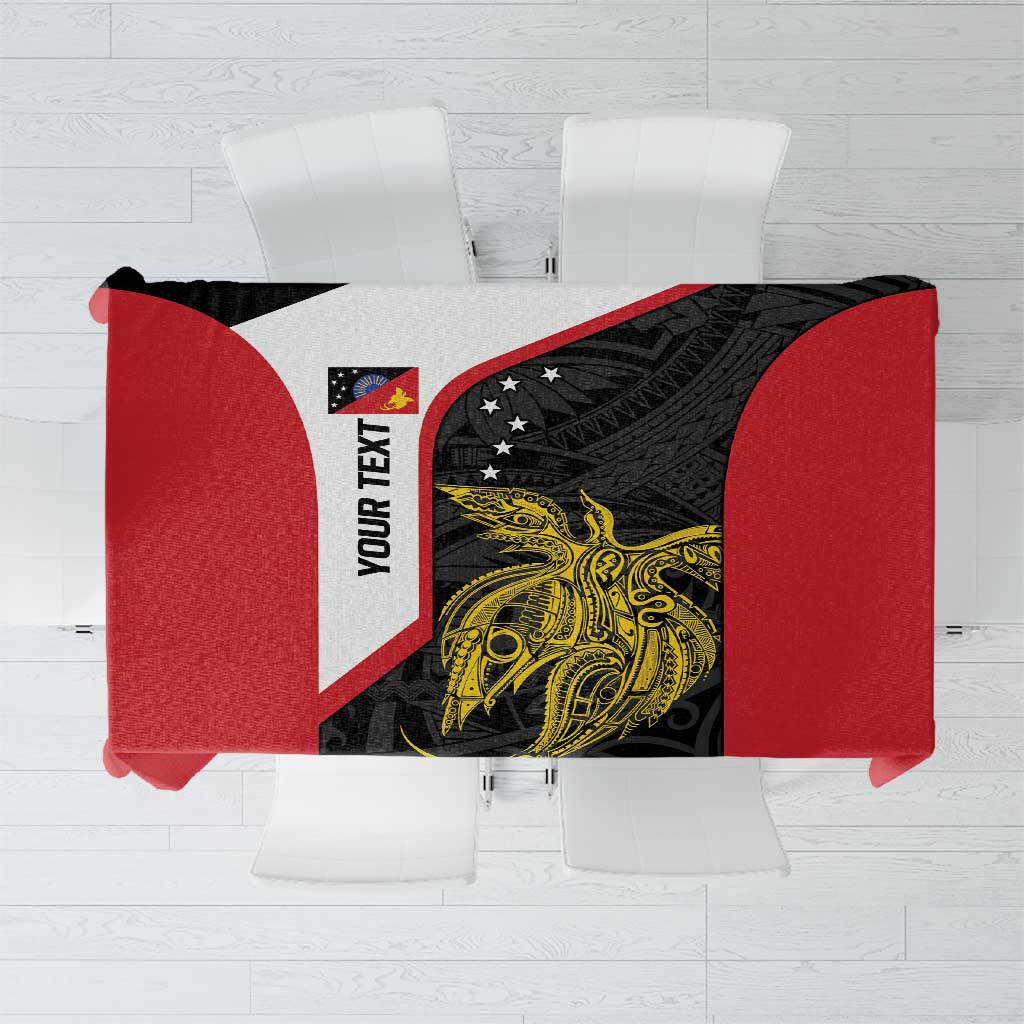 Personalised PNG Sandaun Province Tablecloth Bird of Paradise Tattoo Flag Motif - Polynesian Pride