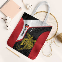 Personalised PNG Sandaun Province Tote Bag Bird of Paradise Tattoo Flag Motif - Polynesian Pride