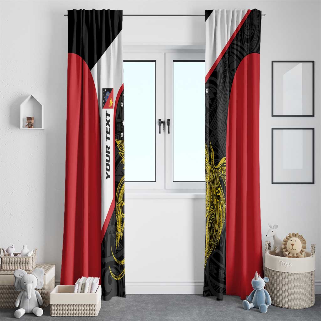 Personalised PNG Sandaun Province Window Curtain Bird of Paradise Tattoo Flag Motif - Polynesian Pride