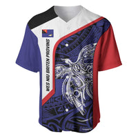 Personalised PNG West New Britain Province Baseball Jersey Bird of Paradise Tattoo Flag Motif LT9 Blue - Polynesian Pride
