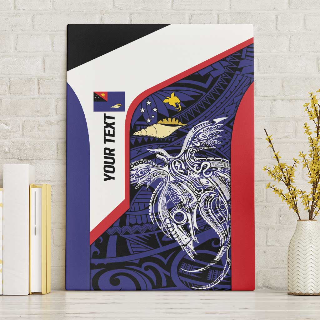 Personalised PNG West New Britain Province Canvas Wall Art Bird of Paradise Tattoo Flag Motif LT9 Without Frame Blue - Polynesian Pride