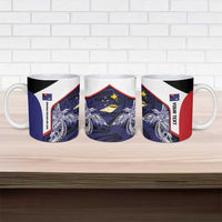 Personalised PNG West New Britain Province Ceramic Mug Bird of Paradise Tattoo Flag Motif - Polynesian Pride