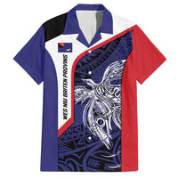 Personalised PNG West New Britain Province Family Matching Long Sleeve Bodycon Dress and Hawaiian Shirt Bird of Paradise Tattoo Flag Motif LT9 Dad's Shirt - Short Sleeve Blue - Polynesian Pride
