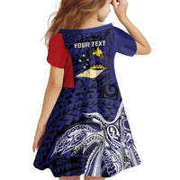 Personalised PNG West New Britain Province Family Matching Short Sleeve Bodycon Dress and Hawaiian Shirt Bird of Paradise Tattoo Flag Motif LT9 - Polynesian Pride