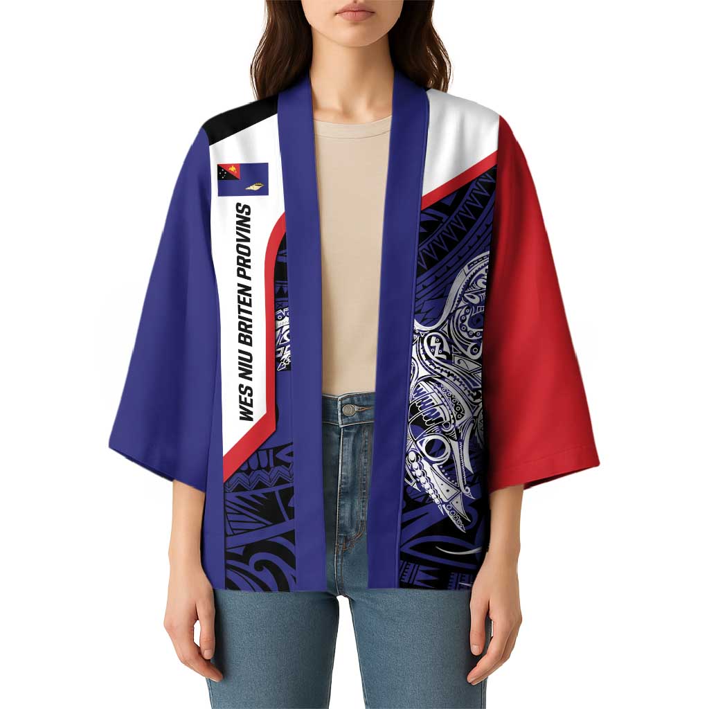 Personalised PNG West New Britain Province Kimono Bird of Paradise Tattoo Flag Motif - Polynesian Pride