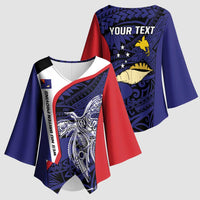 Personalised PNG West New Britain Province Kimono Sleeve Blouse Bird of Paradise Tattoo Flag Motif - Polynesian Pride