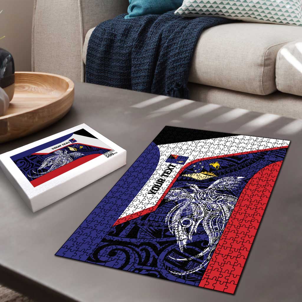 Personalised PNG West New Britain Province Puzzle Bird of Paradise Tattoo Flag Motif - Polynesian Pride