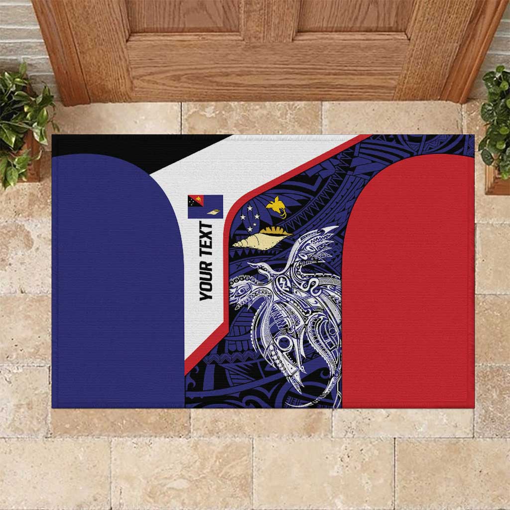 Personalised PNG West New Britain Province Rubber Doormat Bird of Paradise Tattoo Flag Motif - Polynesian Pride