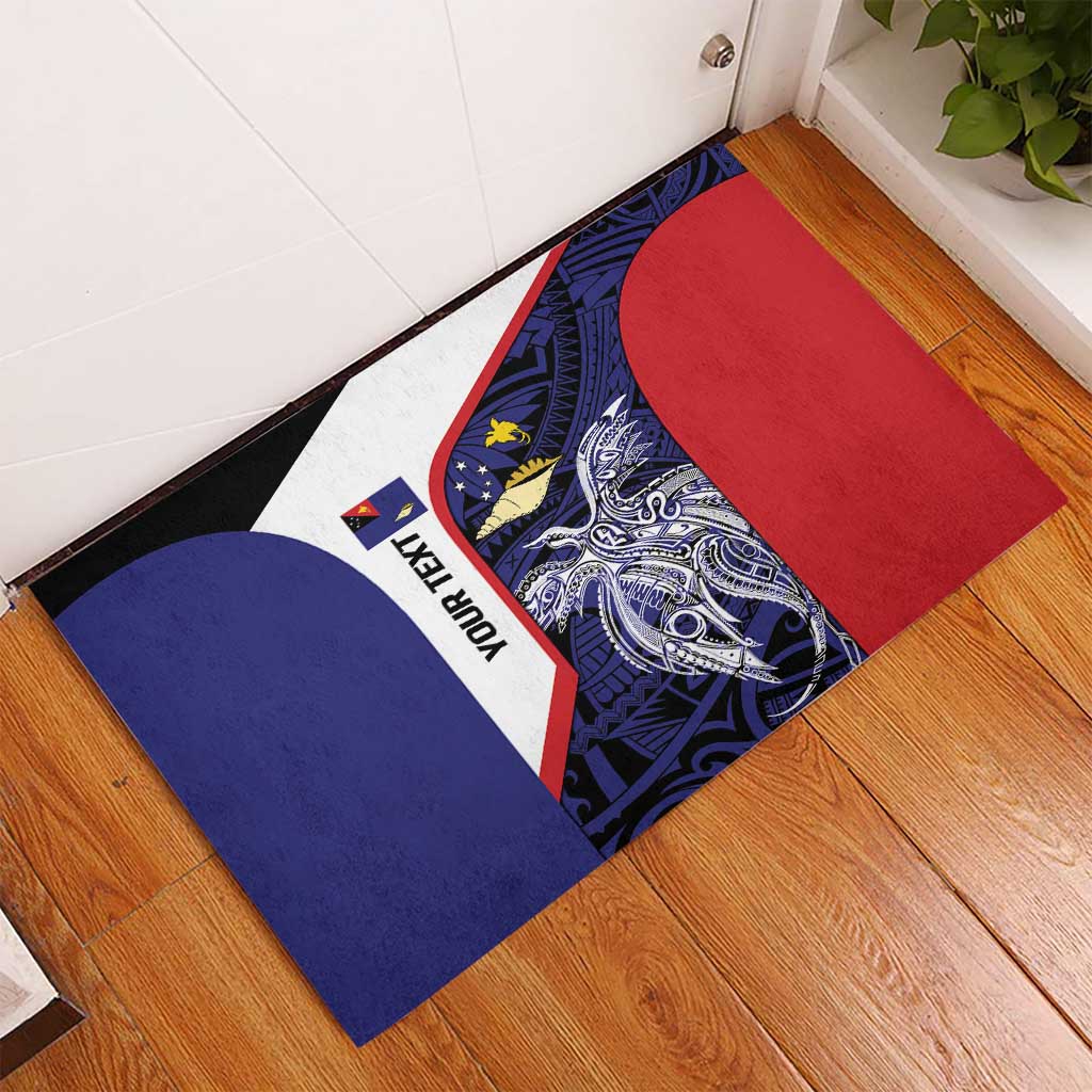 Personalised PNG West New Britain Province Rubber Doormat Bird of Paradise Tattoo Flag Motif - Polynesian Pride