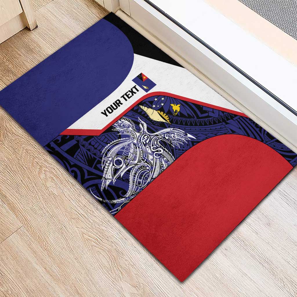 Personalised PNG West New Britain Province Rubber Doormat Bird of Paradise Tattoo Flag Motif - Polynesian Pride