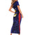 Personalised PNG West New Britain Province Short Sleeve Bodycon Dress Bird of Paradise Tattoo Flag Motif - Polynesian Pride